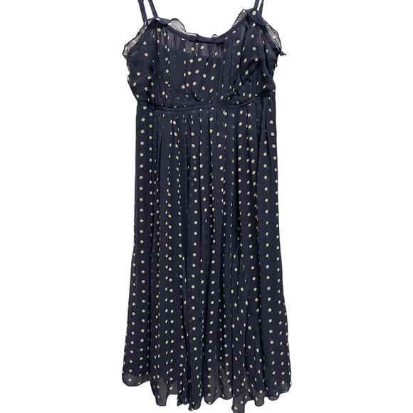 Y2K Vision Apparel Silk Polkadot Pleated Baby Doll Retro Mini Dress Size 6 - Picture 2 of 8